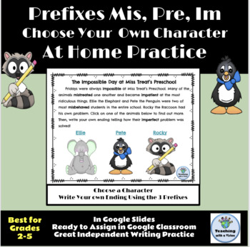 Preview of Prefixes Activities for Mis, Pre & Im Spelling, Word Work Google Slides