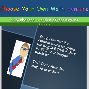 Preview of Choose Your Own Math-venture: Superhero, Episode 3 (Order of Operations)