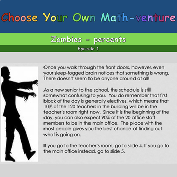 Preview of Choose Your Own Math-venture: Zombies, Episode 1 (percents)
