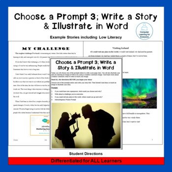 Preview of Choose a Prompt 3: Write a Story and Illustrate in Word