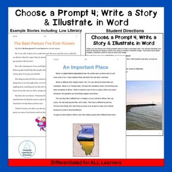Preview of Choose a Prompt 4: Write a Story and Illustrate in Word