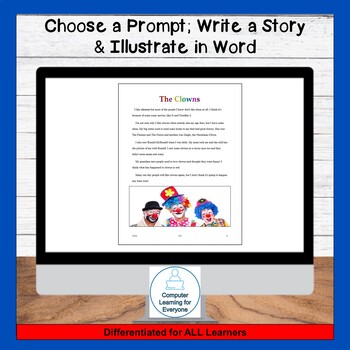 Preview of Choose a Prompt; Write a Story & Illustrate in Word