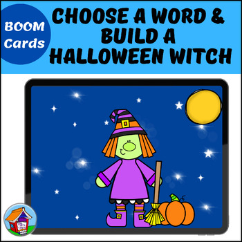 Preview of Choose a Word and Build a Halloween Witch BOOM™ Cards