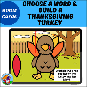 Preview of Choose a Word and Build a Thanksgiving Turkey BOOM Cards