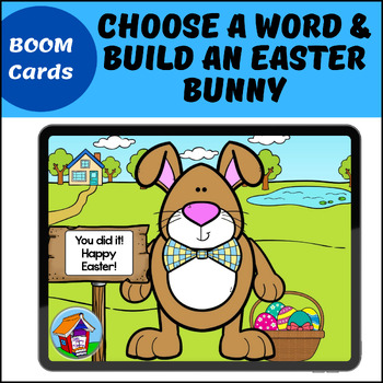 Preview of Choose a Word and Build an Easter Bunny BOOM™ Cards