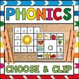 Phonics Center Choose and Clip Squares