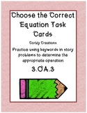 Choose the Correct Equation Task Cards