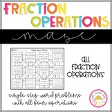 Choose the Operation Maze Level 3 Fraction Word Problems