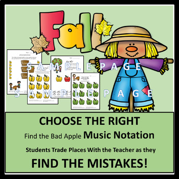 Preview of Choose the Right Find the Bad Apple Music Notation