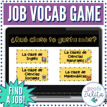 Preview of Choose your dream job! Spanish Game with Job / Profession / Career Vocabulary