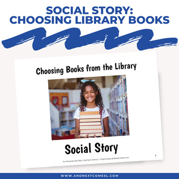 Preview of Choosing Books from the Library Social Story
