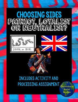 Preview of Choosing Sides: Patriot, Loyalist, or Neutralist?