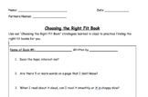 Choosing The Right Fit Book Activity