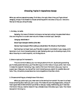 what are good topics for expository essays