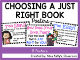 Choosing a Just Right Book Posters