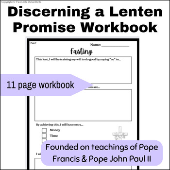 Preview of Choosing a Lenten Promise Catholic Workbook - Ash Wednesday Activity