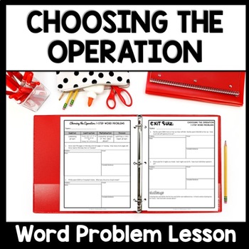 Preview of One Step Word Problems Worksheet, Choose the Operation with 4 Mixed Operations