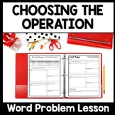 One Step Word Problems Worksheet, Choose the Operation wit