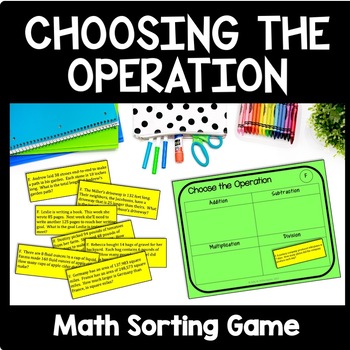 Preview of Identifying All Operations in One Step Word Problems Math Strategies Single Step