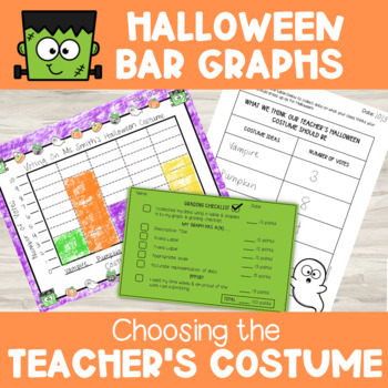 Preview of Choosing the Teacher's Halloween Costume | Bar Graph 3rd 4th Grade Activity
