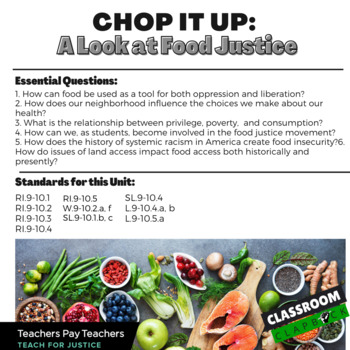 Preview of Chop it Up: A Look at Food Justice Unit