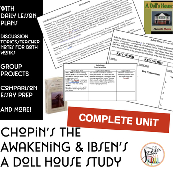 Preview of Chopin's The Awakening & Ibsen's A Doll House Complete Unit