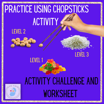 Preview of Chopstick Practice Challenge Activity and Worksheet, International Cuisine