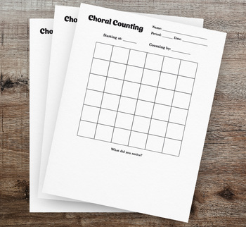 Preview of Choral Counting Worksheets