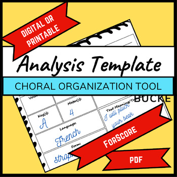 Preview of Choral Piece Analysis Templates