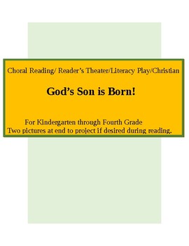 Preview of Choral Reading/Literary Play/Reader's Theater--God's Son is Born