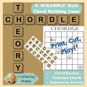 Preview of Chordle Music Theory Chord Building "Scrabble" Game