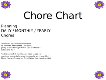 Preview of Chore Chart