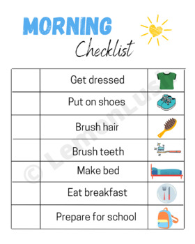 Chore Chart, Morning and Evening Chart, Children's Daily Printable