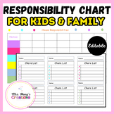 Chore Chart Printable Responsibility Chore Chart for Kids,