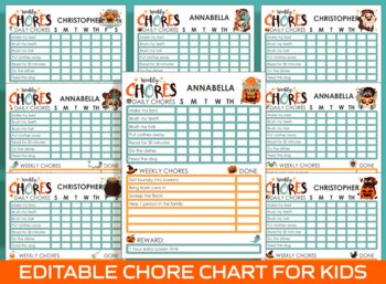 Preview of Chore Chart for Kids - Halloween, Printable/Editable Chore Chart for Kids