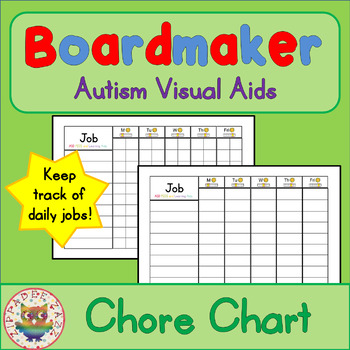 Special Needs Speech and Language Home Chore Board And Cards Autism 