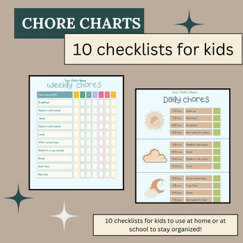 Preview of Chore Charts for Kids and Family