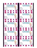 Chore Punch Card System for a Girl