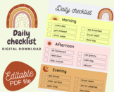 Chore chart for kids, Toddler Routine checklist, Daily planner for kids