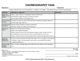 Choreography Task Checklist and Dance Making Rubric