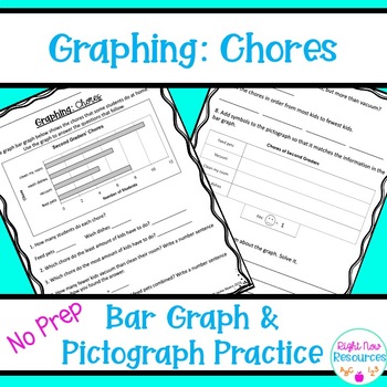Preview of Chores Bar Graph Practice, Pictograph Practice, Graphs & Data, Graphing Practice
