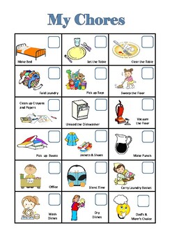 Chores Chart To Do List Printable Tasks Chart by Happy Kids | TpT