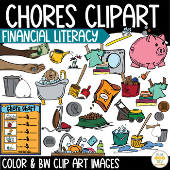 Preview of Chores Clipart Editable Chore Chart Financial Literacy Images