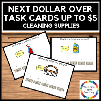 Preview of Chores Life Skills Counting Money Next Dollar Up Printable Math Task Cards