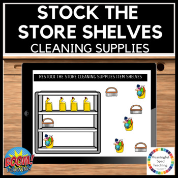 Preview of Chores Life Skills Stock The Cleaning Supplies Boom Cards™ 