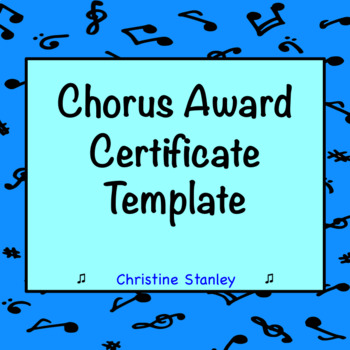 Preview of Chorus Award Certificate Editable Template