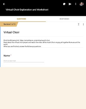 Preview of Chorus Class Substitute Project and Worksheet: Virtual Choir