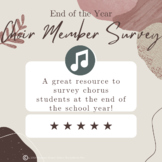 Chorus End of the Year Survey Printable for Students - Mus