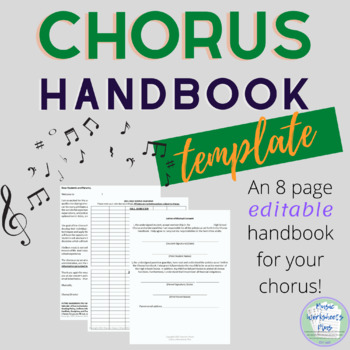 Preview of Chorus Handbook Template - Music Classroom Teacher Resource