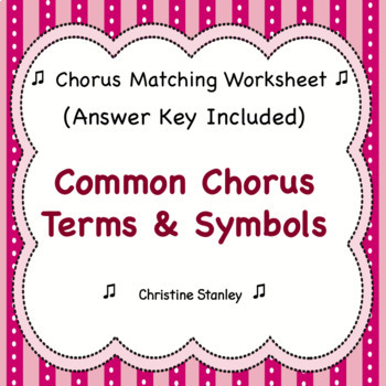 Preview of Chorus Terms & Symbols Every Singer Should Know ♫ Worksheet